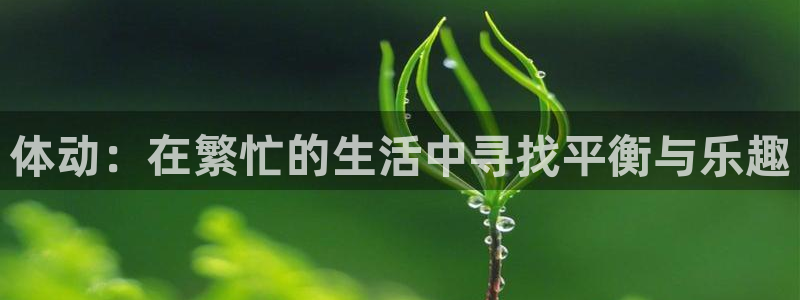 欧亿体育官方集团官网：体动：在繁忙的生活中寻找平衡与乐趣